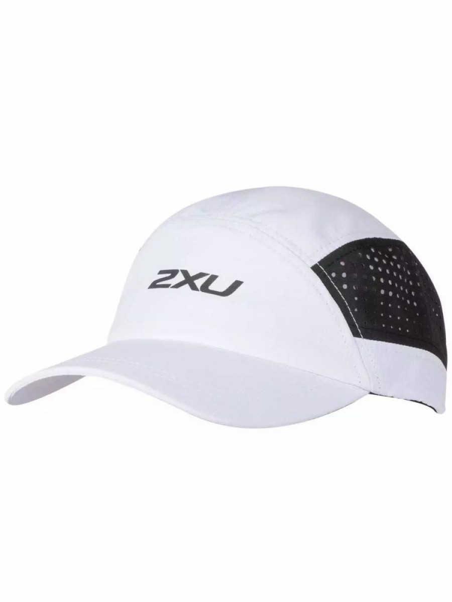 Hats * | 2Xu Light Speed Unisex Running Cap White/Black