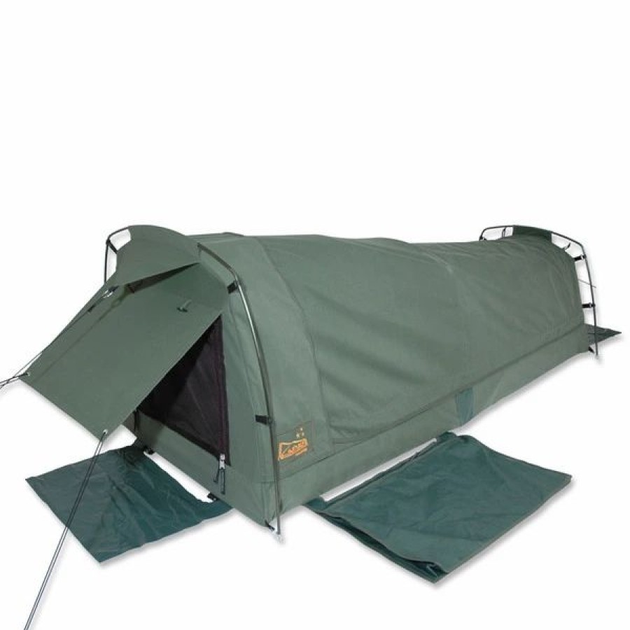 Swags * | Sahara Swags Sahara Vagabond Deluxe King Single Dome Canvas Swag & Bag