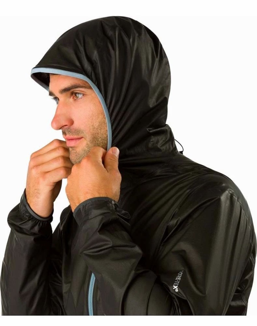 Jackets * | Arcteryx Norvan Sl Mens Trail Running Hoody Black/Photon