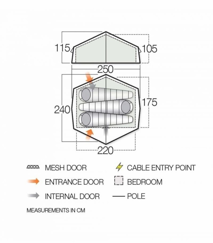 Tents * | Vango Nevis 300 3 Person Lightweight Hiking Tent