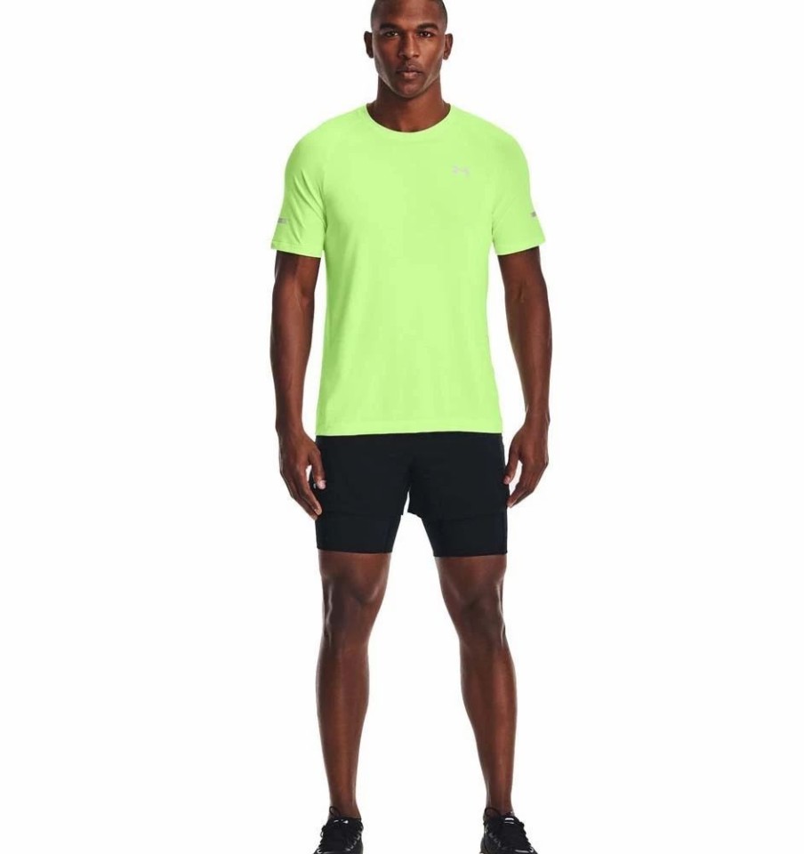 Shorts * | Under Armour Rush Run 2-In-1 Mens Running Shorts Black/Reflective