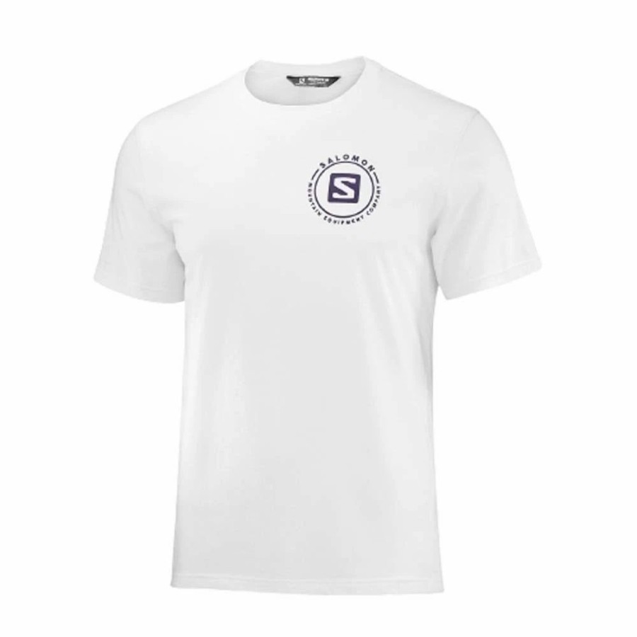 T-Shirts * | Salomon Outrack Blend Short Sleeve Mens Tee White