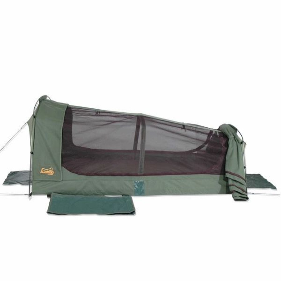 Swags * | Sahara Swags Sahara Wanderer Deluxe Double Dome Canvas Swag & Bag