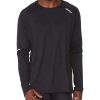 T-Shirts * | 2Xu Aero L/S Mens Running T-Shirt Black/Silver Reflective