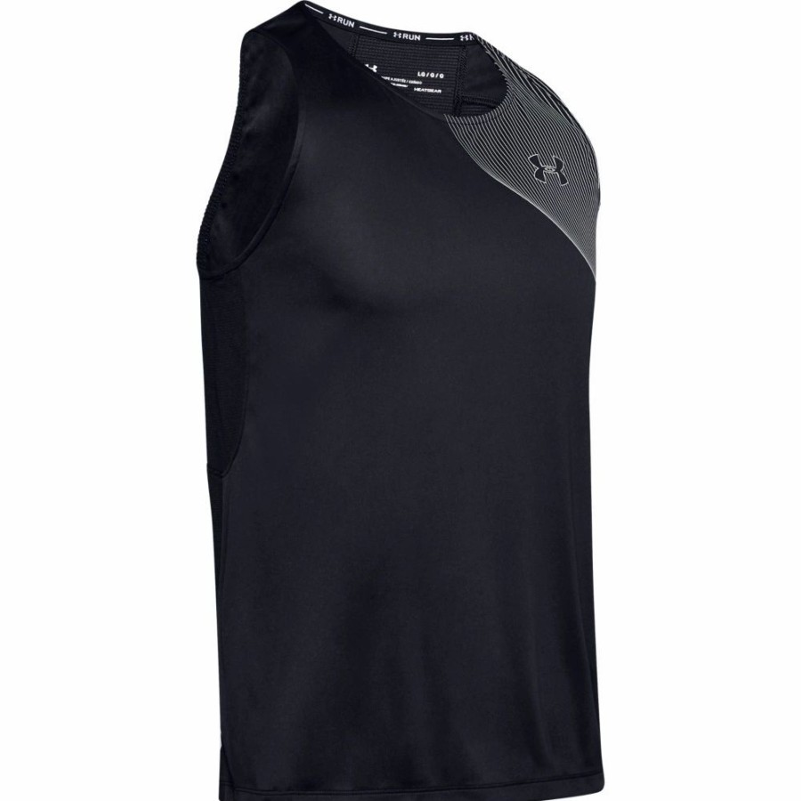 T-Shirts * | Under Armour Qualifier Iso-Chill Singlet Mens Running Singlet Black