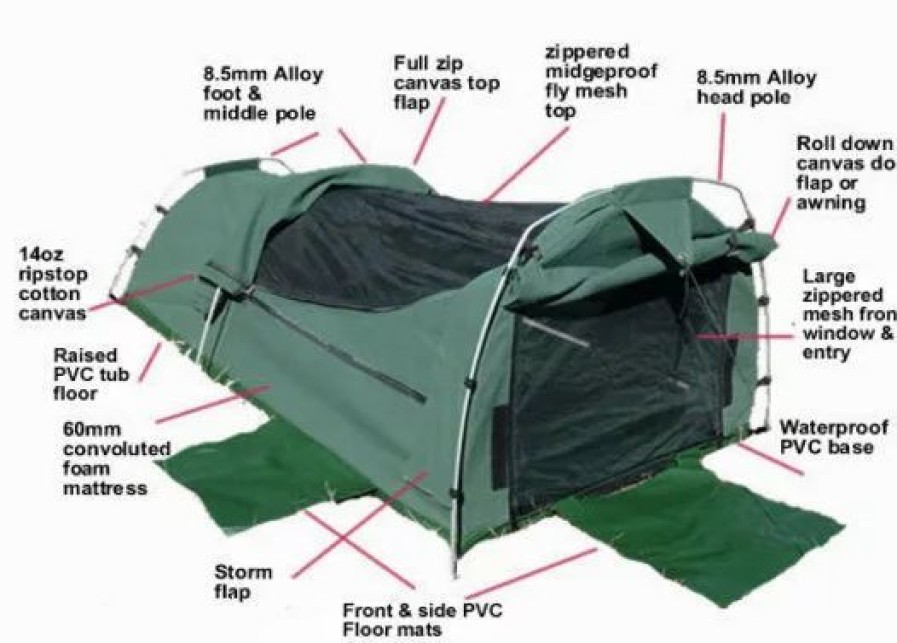 Swags * | Sahara Nomad Double Dome Canvas Swag & Bag