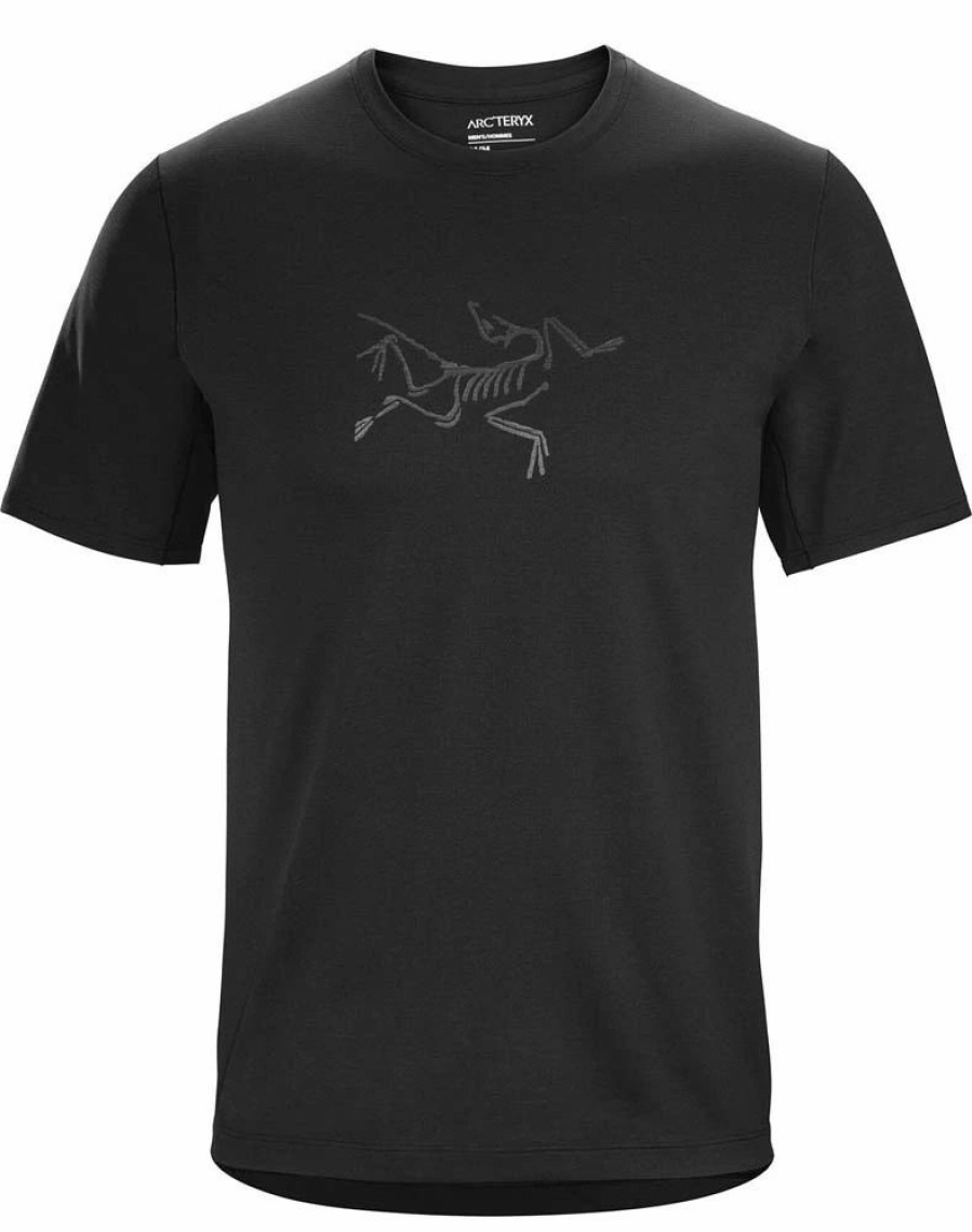 T-Shirts * | Arcteryx Cormac Logo Ss Mens Running T-Shirt Black