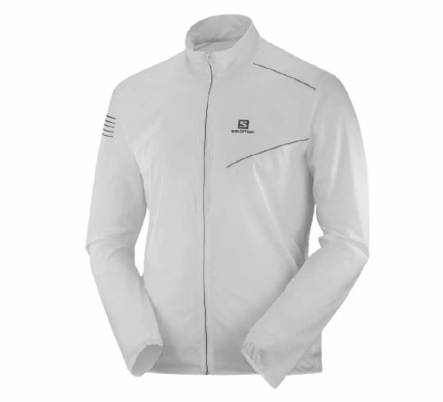 Jackets * | Salomon Sense Mens Windproof Running Jacket White