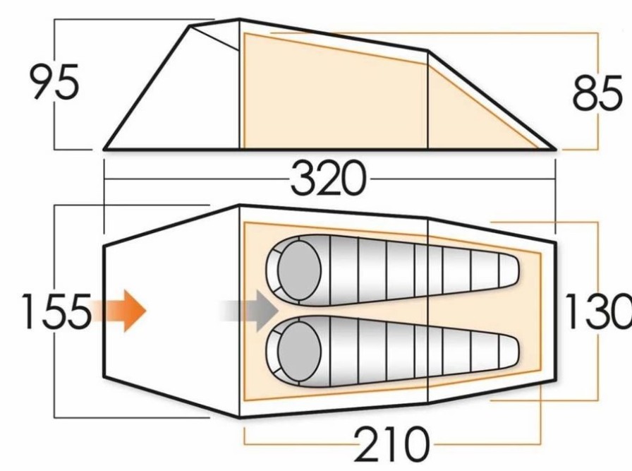 Tents * | Vango Tempest Pro 200 2 Person Hiking Tent